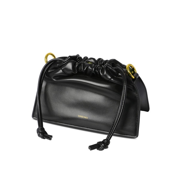 Sinbono Vegan Drawstring Handbag New Black - Picture 6 of 6